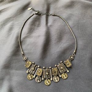 Silver, Gold & Rhinestone Necklace